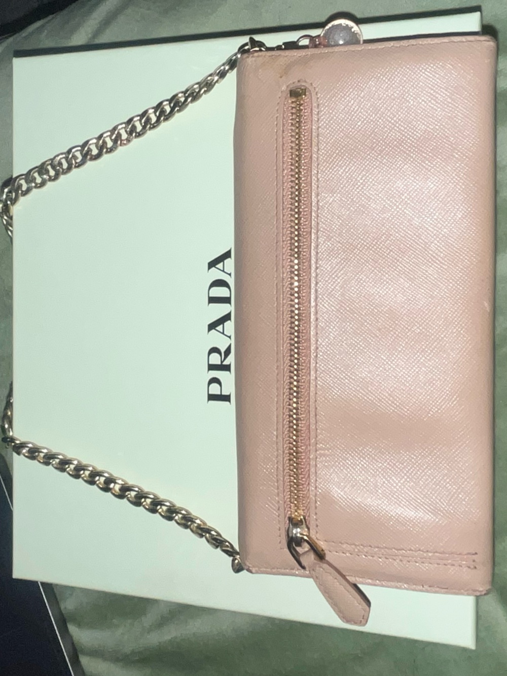authentic Prada Saffiano Leather Bow Flap with removable Chain Wallet - Picture 5 of 12